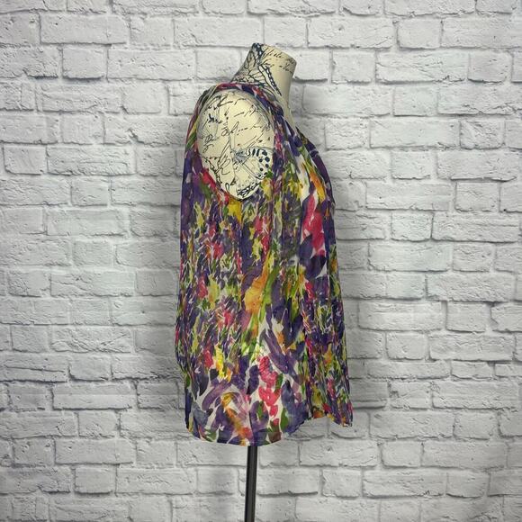 Vintage CAbi Floral Print Blouse Tank Style # 730 - Picture 4 of 9